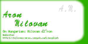 aron milovan business card